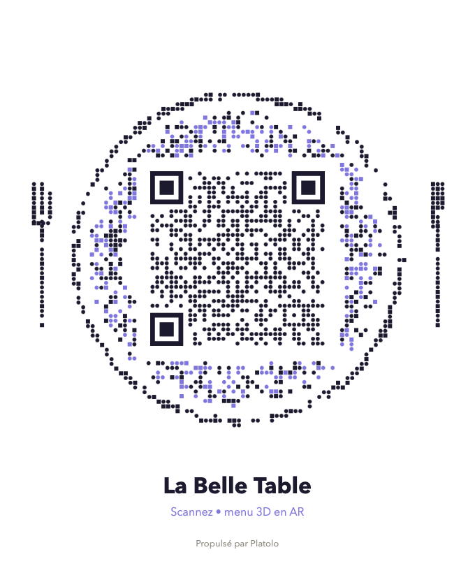 QR code du menu 3D de La Belle Table